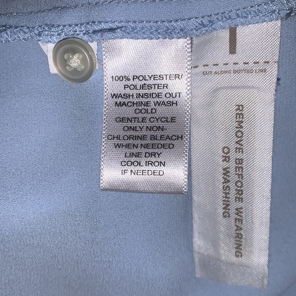 Pale Blue Flutter Sleeve LOFT Blouse - Picture 14 of 14